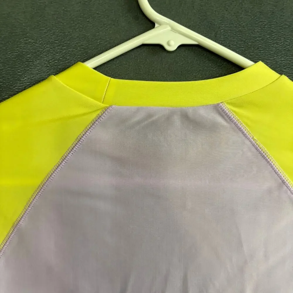 Cat & Jack Kids XL 16 Rash Guard Swim Shirt UPF Neon Long Sleeve Sunscreen Block